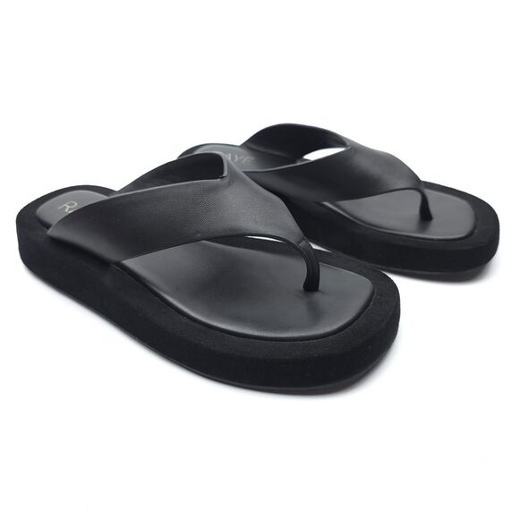 NEW RAYE Chris Sandal Leather Thong Clean Girl Minimal Chunky Platform Y2k 90s - Picture 1 of 11